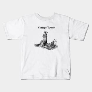 Vintage Motor Ship Antique Fisherman Classic Retro Kids T-Shirt